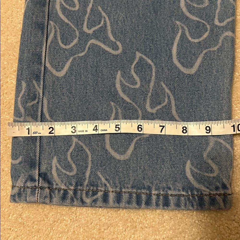 Vintage Vans Check -5 Blaze loose denim jeans featuring flame print size 33x31 - Picture 7 of 12